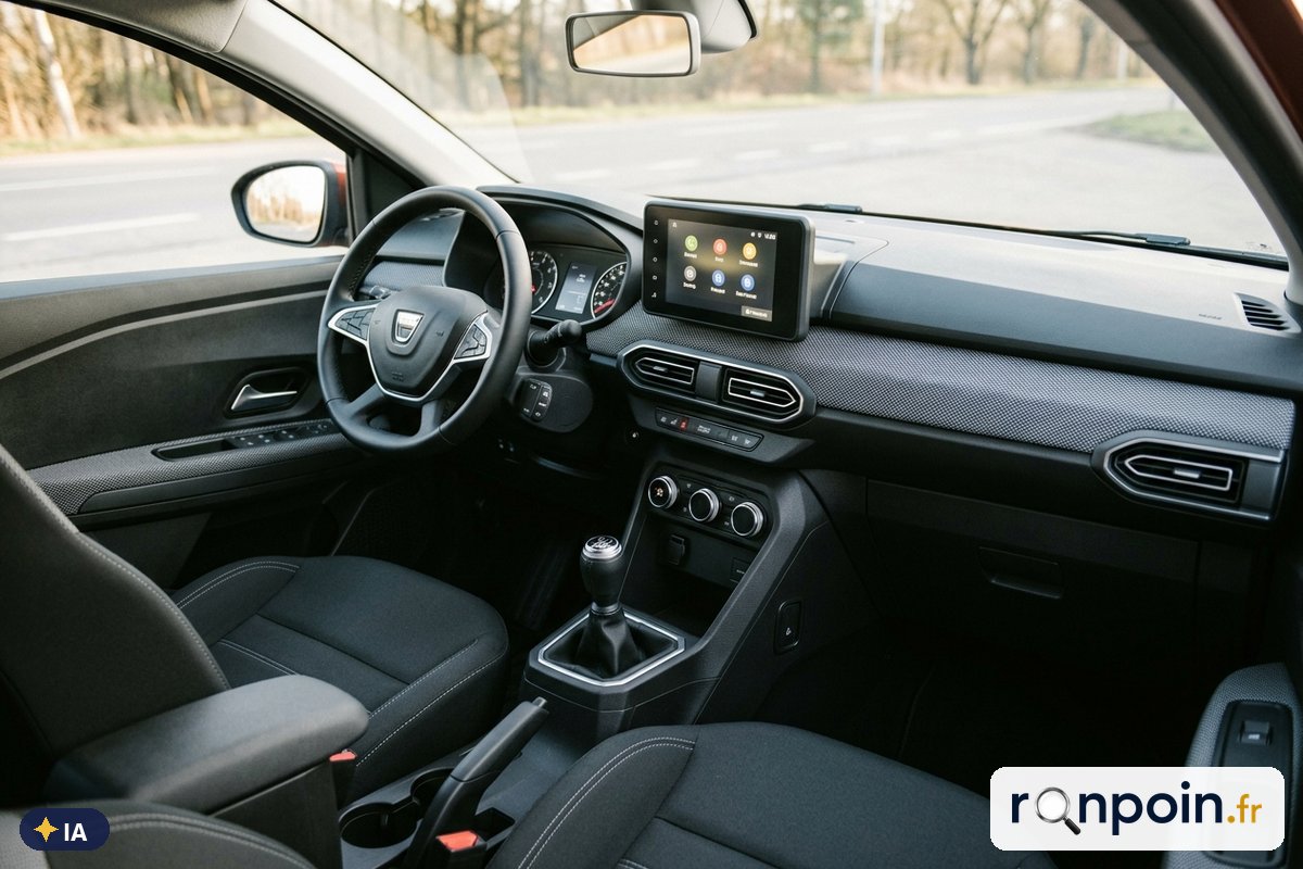 Planche de bord d'un Dacia Jogger — illustration générée par IA